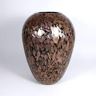 CRISTALICA Glasvase Dekoration Blumenvase Medina Exotica 29cm schwarz Gold