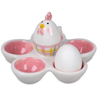 formano Eierbecher Eierbecher Huhn für Ostern, (H:10cm Ø:16cm), Steingut rosa