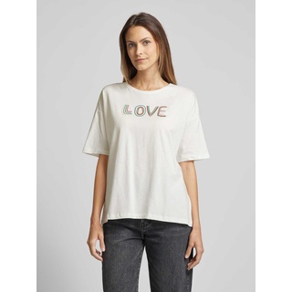Oversized T-Shirt mit Statement-Stitching Modell 'Koko', Offwhite, XXL