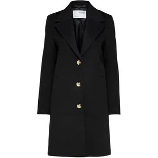 SELECTED FEMME BLACK Damen SLFNEW SASJA Wool Coat B Mantel, 38 - 38