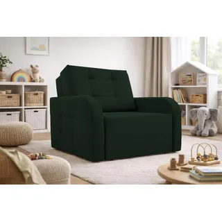 MOEBLO Schlafsessel PORTO 80 – Sofa Sessel Jugendsofa Schlafsofa 1-Sitzer Gästebett mit Schlaffunktion und Bettkasten Kindersofa (BxHxT): 101x90... - Dunkelgrün