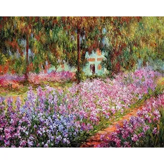 1art1 Claude Monet Poster Der Garten des Künstlers In Giverny, 1900 Bilder Leinwand-Bild Auf Keilrahmen | XXL-Wandbild Poster Kunstdruck Als Leinwandbild 50x40 cm