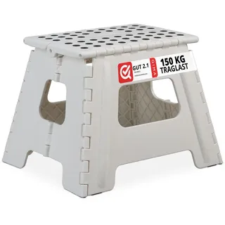 Relaxdays Klapphocker faltbar Weiß