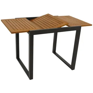 DEGAMO Rivello Gartentisch 80/120 x 70 x 75 cm Grau/Braun