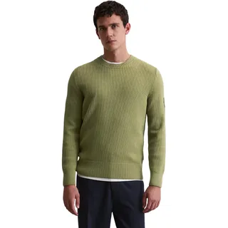 Rundhalspullover MARC O'POLO "aus reiner Bio-Baumwolle", Herren, Gr. XL, grün (avery fern), Obermaterial: 100% Baumwolle, unifarben, Rundhals, Pullover Rundhalspullover