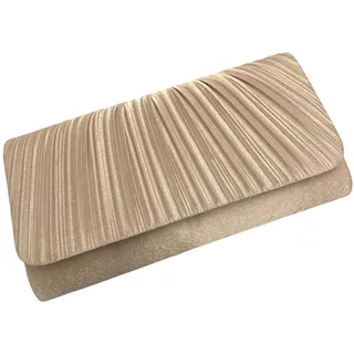 Leslii Clutch Handtasche Damen-Tasche Festlich Hochzeit Abschlussball Tasche (Elegant Beige) - Einheitsgröße