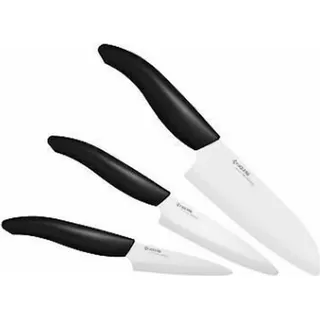 Set aus 3 schwarzen keramikmessern Kyocera FK-3PC-BK - Schwarz/Weiß