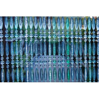 Türvorhang La Tenda STRESA 2 Perlenvorhang blau, La Tenda, Hakenaufhängung, transparent, 100 x 230 cm, Perlen - Länge und Breite individuell kürzbar blau 100 cm x 230 cm