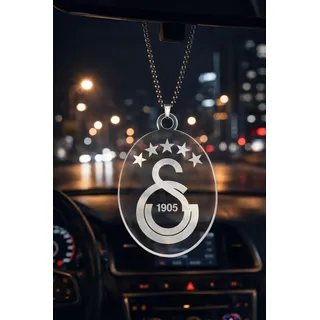 Acryl Rückspiegel Anhänger 8x6,5cm – Galatasaray Fan Auto Deko – Leichter Auto Anhänger für Fußball Fans