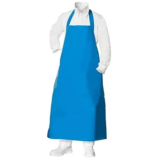 Eurosell 2 Stück Koch/Metzgerschürze Gummischürze Fleischerschürze PVC 130cm Metzger Schürze blau - Einheitsgröße