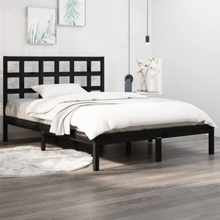 MOONAIRY Massivholzbett, Bettrahmen, Bett, Badezimmer Möbel, Bettgestell, Schwarz 160x200 cm