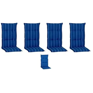 beo Gartenmöbel-Auflage Tovarnik  (Hochlehner, 4 Stk., L x B x H: 118 x 46 x 8 cm, Baumwolle, Polyester, Blau/Weiß)