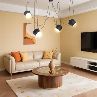 GHiycotdl Kreative Cafe Bar Restaurant Show Case Aim Pendelleuchte Nodic Moderne Lampe (Black, 4 head)
