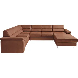 sit&more Wohnlandschaft Kunstleder U-Form 3-Sitzer Braun