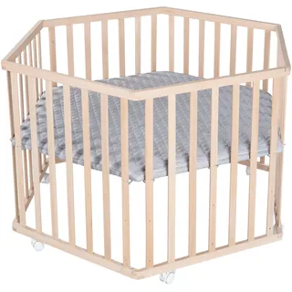 roba Laufgitter 6-eckig 'Cosiplay' aus Bio-Buche, inkl. Schutzeinlage Style', Beige