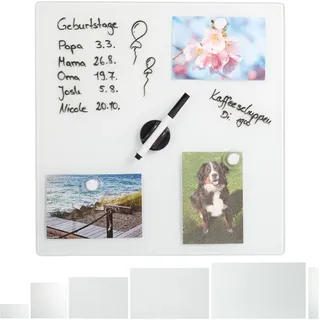 Relaxdays Magnettafel 40 x 40 cm Weiß