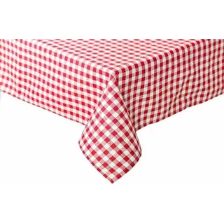 Famanu Tischdecke für Biertische - 100% Baumwolle - rot-weiß kariert - 90 x 260 cm