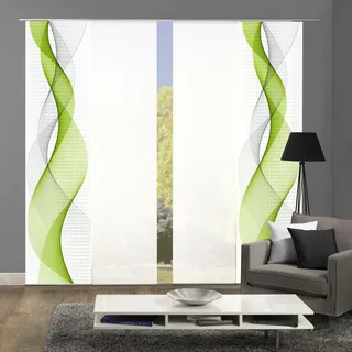 HOME WOHNIDEEN Schiebegardine OPALIA 4ER SET (4 St), Paneelwagen, halbtransparent, Microfaser, HxB: 245x60 grün