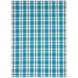 Homescapes Irvine Handwebteppich 70 x 120 cm Blau