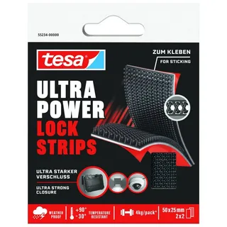 Tesa Klettband Ultra Power Lock 4 Stück 50 mm x 25 mm