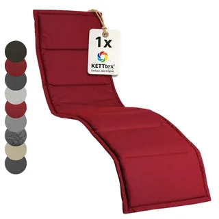KETTtex EXKLUSIV Auflage Bäderliege rubinrot I Gartenliege Polster 205x55x3cm I hochwertige & Pflegeleichte Liegenauflage I Wetter- & formbeständiges Liegekissen I Liegestuhl-Auflage