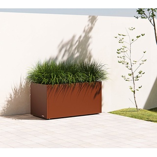 Herstera Garden Metall Pflanzkübel Cube | Rost | 100x50x50 cm