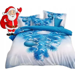 OEM Weihnachts Bettwäsche Mikrofaser Rentier/Weihnachtsbaum 200 x 220 cm + 2 x 70 x 80 cm