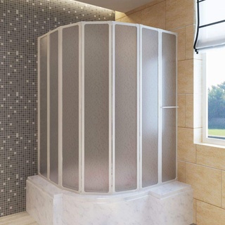 Lechnical Duschwand Duschabtrennung Badewannen Faltwand für Badewanne Duschwand Badewannenaufsatz Badewannenfaltwand 140 x 168 cm 7 Faltwände
