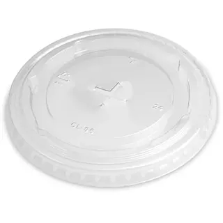 Pro DP 1000 Flachdeckel mit Kreuzschlitz für Trinkhalm Ø95mm für Clear Cups Trinkbecher Smoothiebecher Shakebecher rPET Recycling