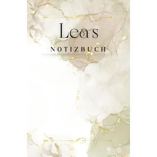 Lea ́s Notizbuch: Ein personalisiertes Geschenk für Lea, ein liniertes Notizbuch im Marmor Design