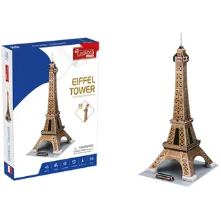 EXPLORA SCIENCES EXPLORA - Eiffelturm - 3D-Puzzles 540020 - 39 Teile - Historisches Denkmal - Level 4 - Ohne Kleber oder Schere - Bildungs - Paris - Konstruktionsspiel - Geschenk - Modell - Ab 5 Jahren
