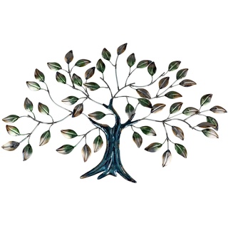 Formano Wanddeko Baum Blätter aus Metall Mehrfarbig