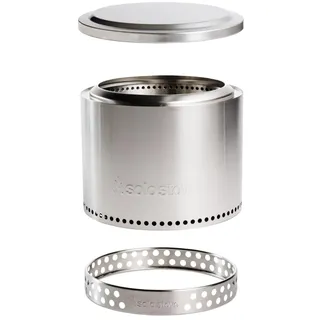 Solo Stove Feuerschale Bonfire Essential Set 2.0 | Inkl. Feuerstelle, Standfuß, Deckel, Mobile Feuertonne für Raucharme Holzverbrennung, Herausnehmbare Auffangschale, Edelstahl, 49,5 x 44,5 cm, 12,3kg