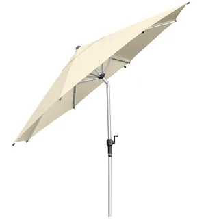 Anndora Alu Sonnenschirm Knickbar 3m rund Natural - Kurbelsystem zur Dachöffnung - UV Schutz - Schatten - Naturbelassen