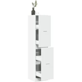 Tidyard Apothekerschrank Medizinschrank Medikamentenschrank Arzneischrank Apotheker- und Medikamenten-Schrank Tabletten-Aufbewahrung Weiß 40x41x174,5 cm Holzwerkstoff