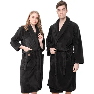 hammetex Bademantel Unisex Schwarz S-M