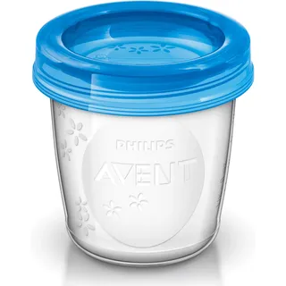 Philips Avent Aufbewahrungsbecher für Muttermilch, SCF619/05, 5x180ml Becher