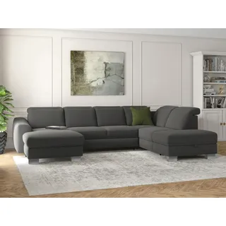 sit&more Wohnlandschaft U-Form Federkern 3-Sitzer Grau