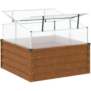 vidaXL Hochbeet mit Gewächshausaufsatz 77 x 100 x 77 cm Braun