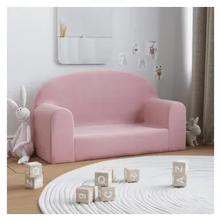 vidaXL Kindersofa 2-Sitzer Rosa Weich Plüsch
