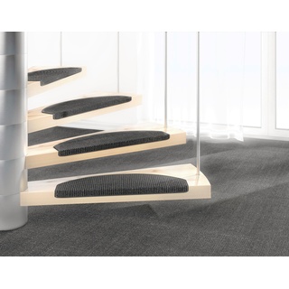 Stufenmatte DEKOWE "Mara S2" Teppiche Gr. B/L: 25 cm x 65 cm, 5 mm, 15 St., grau Stufenmatten 100% Sisal, große Farbauswahl, selbstklebend, auch als Set 15 Stück