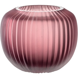 Leonardo Bellagio Kugelvase - Farbige Vase aus hochwertigem Glas mit Relief außen - Handarbeit - Höhe 10 cm, Durchmesser 11 cm - Berry, 036445