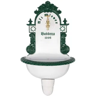 aubaho Brunnen Wandbrunnen 72cm Aluminium Waschbecken im Nostalgie antik Stil Fountain