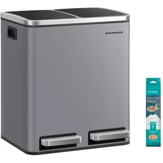 Songmics Mülleimer 30 l Grau
