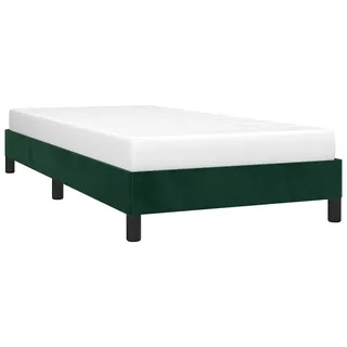 vidaXL Polsterbett, Bett Bettgestell mit Lattenrost, Schlafzimmerbett Einzelbett mit Stützbeinen, Bettrahmen Schlafzimmermöbel, Dunkelgrün 80x200cm Samt