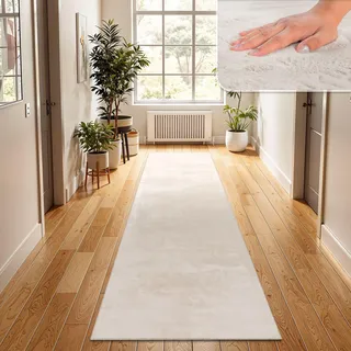TT Home Hochflor Teppich 60 x 90 cm Creme