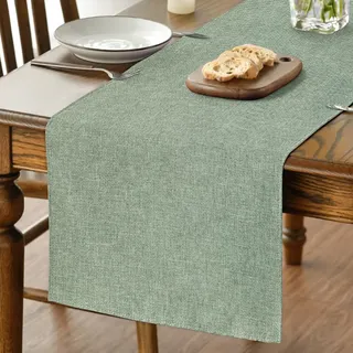 Artoid Mode Salbei Grün Herbst Tischläufer, Saisonnal Abwaschbar Küche Esstisch Tisch Dekoration Drinnen Urlaub Party Dekor 40x180 cm