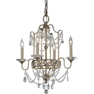 Kronleuchter Hängelampe Deckenleuchte Kristalle Glas Gold-Silber D 41,3cm Luster