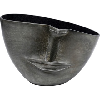 Kare Design Vase Half Face, Antrhazit, Deko Vase, Blumenvase, Aluminium, 31x22x11 cm (H/B/T)