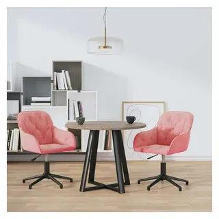 vidaXL Esszimmerstuhl drehbar Rosa Samt